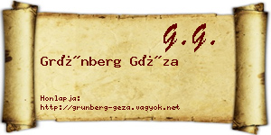 Grünberg Géza névjegykártya